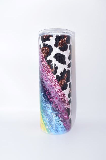 Rainbow Leopard Print Tumbler